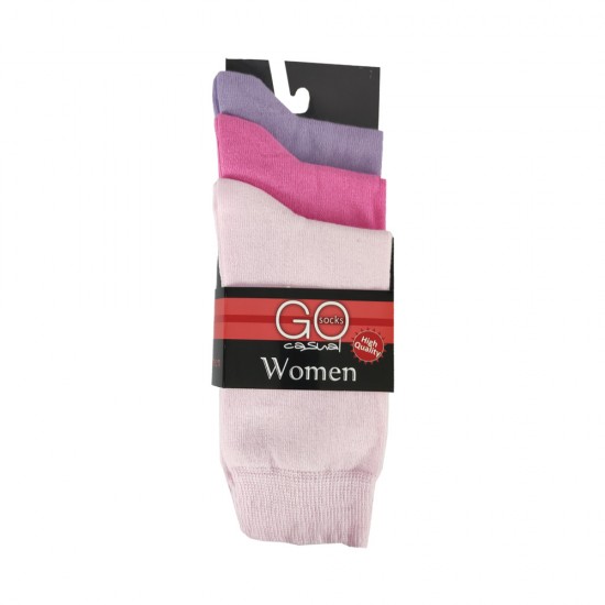 3Pairs Γυναικείες κάλτσες GO ροζ-λιλά- φούξια