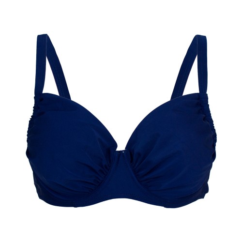 Γυναικείο μαγιό bikini φλοράλ με μπανέλα και ρυθμιζόμενα Cups μπλε S24