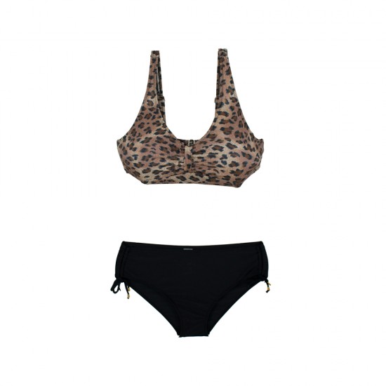 Μαγιό bikini lurex χωρίς μπανέλα leopard print S23