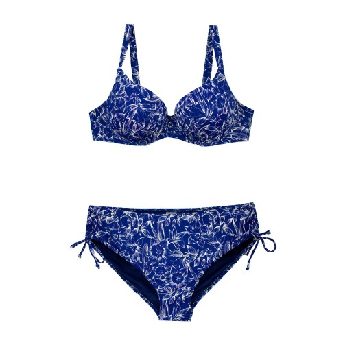 Γυναικείο μαγιό bikini classic balconette φλοράλ μπλε S24