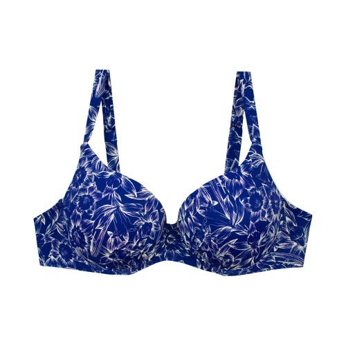 Γυναικείο μαγιό bikini classic balconette φλοράλ μπλε S24