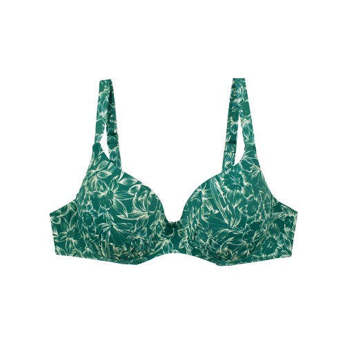 Γυναικείο μαγιό bikini classic balconette φλοράλ πράσινο S24