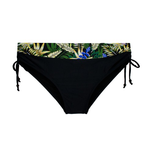 Γυναικείο μαγιό bikini φλοράλ χωρίς μπανέλα μαύρο - πράσινο S24