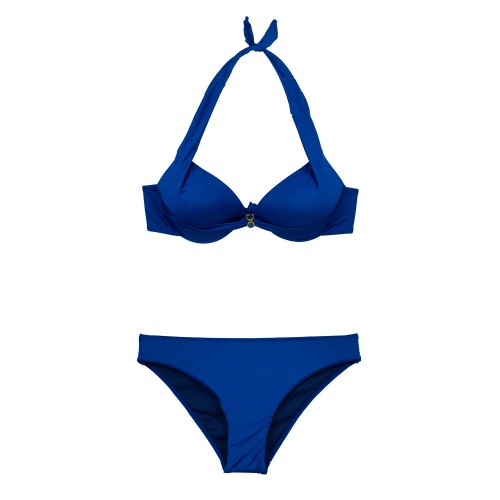 Γυναικείο μαγιό bikini full figure με μπανέλα μπλε S24  