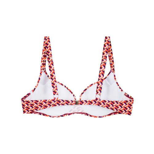 Γυναικείο μαγιό bikini balconette με μπανέλα geometric πορτοκαλί S24  