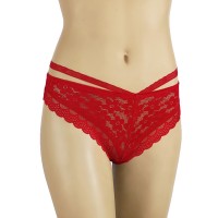 Δαντελένιο κόκκινο Bikini σλιπ