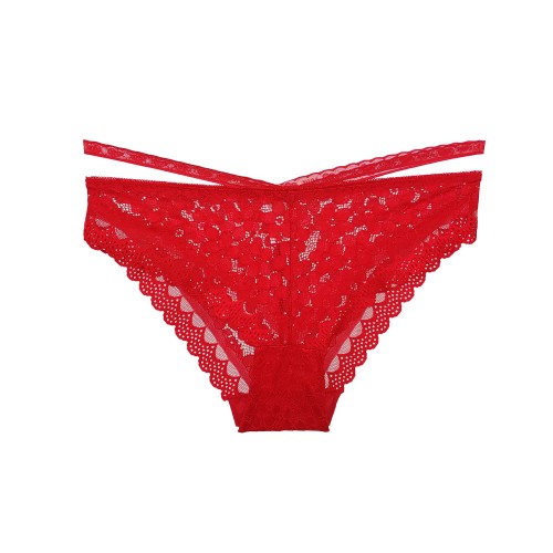 Δαντελένιο κόκκινο Bikini σλιπ