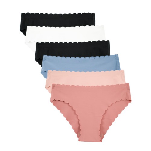 6 PACK Laser Cut Γυναικεία Bikini Slip multicolour