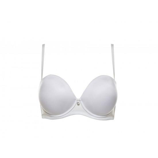Double extra super push up Strapless σουτιέν (+2 sizes) Lormar λευκό.