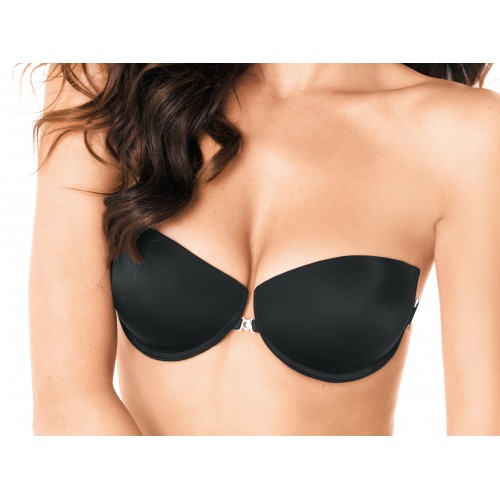 Strapless σουτιέν Push Up Lormar με πλάτη σιλικόνης μαύρο