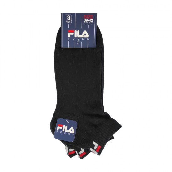 Αθλητικές κοφτές κάλτσες 3 τμχ FILA μαύρες 