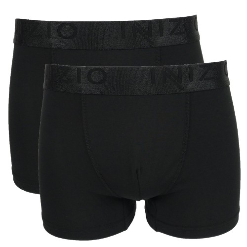 Plus Size Boxer INIZIO με μεταλιζέ λάστιχο 2 τμχ μαύρα 