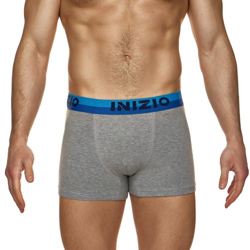 2 Pack Boxer INIZIO με ματ λάστιχο γκρι/μπλε