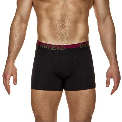 2 Pack Boxer INIZIO με ματ λάστιχο μαύρο/μπορντό