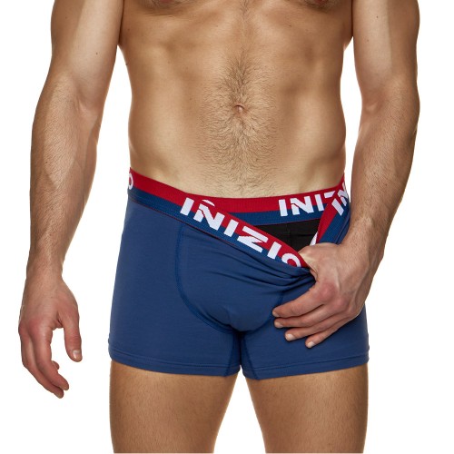 2 Pack Boxer INIZIO με ματ λάστιχο μαύρο/μπλε ραφ